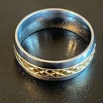 8mm gold center silver men ring Photo 1