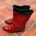 Maud Frizon Red Crocodile Pattern Pointed Toe Western Boots Size EU 36 Photo 4