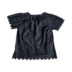 Adiva‎ Eyelet Open Knit Black Tassel Top Size Medium Photo 3