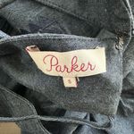 Parker S Sandra Tassel Trim Chambray embroidered halter denim Dress Photo 4