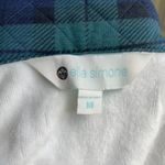 Vermont Country Terry Plaid Fleece Cardigan Sweater Plush Cozy Top Jacket Size M Blue Size M Photo 1