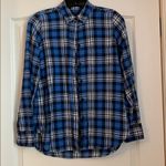 J.Crew  Boy Fit Blue Plaid Shirt Size 2 Photo 2