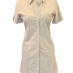 Theory  Mayvine Light Poplin Shirt Dress Khaki Lightweight Pockets Size 2 Photo 0