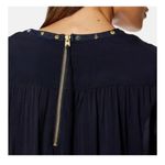 Scotch & Soda Maison  Long-Sleeve Mini Flounce Dress Small Navy Blue Denim Photo 7