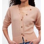 Madewell  Alpaca-Blend V-Neck Cardigan Size Small Heather Pale Blush Photo 9