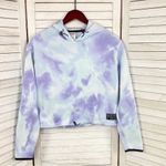 PINK - Victoria's Secret Pink by Victoria’s Secret Tie Dye Sweater Knit Cropped Hoodie Blue Purple Photo 7