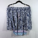 Lilly Pulitzer NEW  Nevie Off-the Shoulder Oyster Bay Blue Top Blouse Size S Boho Photo 7