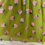 Unique Vintage NWT Smak Parlour Medium 6-8 Avocado Strawberry Print Flare Dress Photo 6