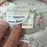 Vtg JCPenney Lounge House Dress Robe PEARL BUTTONS Coquette Floral Size Med + White Photo 4