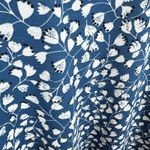 MELLODAY  Blue White Floral Cuffed Short Sleeve Relaxed Fit Cottage Core Blouse S Photo 2