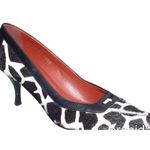 Donald Pliner Black White Leather Giraffe Hair Calf Pump Shoe New $350 NIB Size 5.5 Photo 0