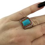 Boutique Chunk Ring Boho Costume Jewelry Turquoise Pink Silver 14 Photo 5