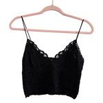 EXPRESS Black Full Lace Spaghetti Strap Crop Top Women's Size Medium Photo 0