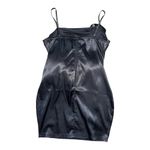 Black Embellished Spaghetti Strap Cocktail Mini Dress Size L Photo 3