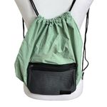 Caraa Drawstring Cinch Bag Backpack Green Packable Travel Zipper Pouch OS Photo 2