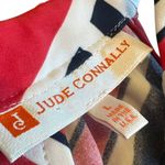 Jude Connally Stripe Sleeveless Dress Halter Stretch Loose Shift Fit Size Large Red Photo 9