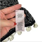Nanette Lepore Knit Cotton Black White Cardigan with Tassels Fringe Hem Medium Photo 10