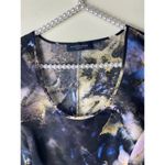 Piazza Sempione  Black Blue Marble 100% Silk Sheath Midi Dress Size 44 IT M Photo 4