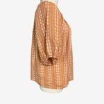 Madewell  Peasant Puff Sleeve Boho Floral Stripe Top 100% Cotton Women’s M Photo 2