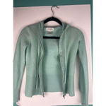 Sutton Studio 100% Cashmere Hoodie Sweater XS Mint Green Zip Front – Bloomingdal Photo 4