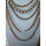 Chico's Gold Layered Necklace with Ribbon Accents Photo 1