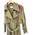 Moussy Trench Coat Military Line Sash Belt Green Embroidered Streetwear Gorpcore Size M Photo 2
