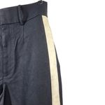 Helmut Lang High Waisted Tuxedo Style Side Stripe Trousers in Black/Champagne Photo 8