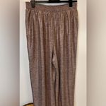 Anthropologie  Pink Rose Metallic Pull On Stretch Waist Jogger Pants Size Large Photo 2