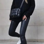 Commando  Faux Leather Leggings Black Smoothing Control Size Large‎ Photo 0