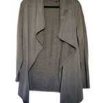 None Gray Athletic Size Small Long Sleeve Open Front Sweater Photo 0
