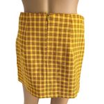 Urban Outfitters  Mustard Yellow Plaid Academia Style Mini Skirt Size Small Photo 1