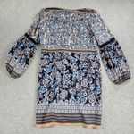 MSK Womens Dress Medium Blue Floral V Photo 2