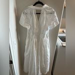 Anthropologie  Maeve White Eyelet Shirt Dress Photo 12