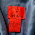 V Cristina Blue Blazer with Lapel Collar and Asymmetrical Hem S Photo 1