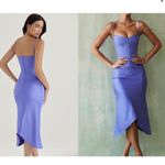 House Of CB HOUSE OF CB 'Imogen' Periwinkle Satin Corset Midi Dress NWOT size M Photo 2