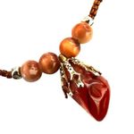 Carnelian Orange beaded pendant necklace Photo 9