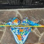 Cupshe  Tropical Floral Underwire Bikini - Blue Orange ruffle Photo 1