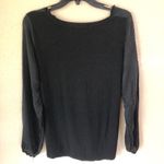ITALIAN Black Silk Blouse Top SHIRT S Photo 4