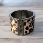 Vintage Chunky Hinged Bracelet Animal Print Photo 4