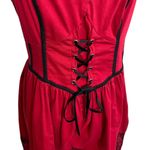 Hot Topic Red Velvet Skulls Cameo Corset Victorian Rose Dress Gown. Size Medium Photo 4