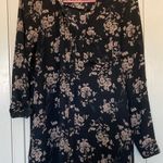 Forever 21 Flowy Black Long Floral Top Photo 0
