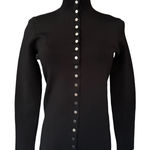 Alexander Wang  Mock Neck Button Down Sweater Top Black Size Medium NWT‎ Photo 0