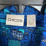Chico's Chico’s Silk Blend New York City Taxi, Market, Bakery Printed Blazer Jacket Photo 5