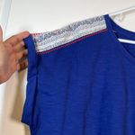 Style & Co  Navy Embroidered Short Sleeve Scoop Neck Top Size XXL EUC #0655 Photo 5