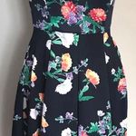 New York & Co. Navy Floral Strapless Dress Photo 1