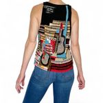 Vintage Y2K Nygard Collection Music Piano Jazz Printed Tank Top Multiple Size L Photo 5