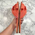 Rothy's The Knot Sandal Coral Cantaloupe Fringe Vegan Knit Slide Sandals Orange Size 8 Photo 4