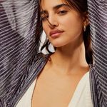 Free People NWT Shimmer Stripe Kimono Color: Patina Green Size All Photo 8