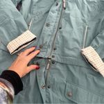 Barbour  2 in 1 Convertible Teal Hooded Waterproof Hooded Rain Trench Coat Photo 6