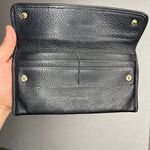 Michael Kors MK Black Wallet Clutch Slim Card Holder Pebble Leather Envelope Zip Photo 2